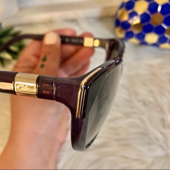 Chloe Sunglasses Blue/Purple Plastic Frames Designer Authentic EUC - Picture 4 of 8